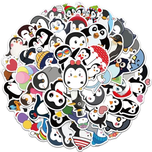 Pinguin Aufkleber 50 PCS,VFahrrad inyl Wasserdicht Aufkleber für DIY Laptop Gepäck Kühlschrank Skateboard Auto Motorrad Dekor Graffiti Aufkleber von Teogneot