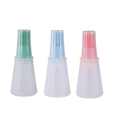 Silikon Öl-Flasche mit Pinsel 3 Stück Silikonöl-Flaschenbürste für Barbecue Kochen Backen Pfannkuchen Grill Werkzeuge von Teogneot
