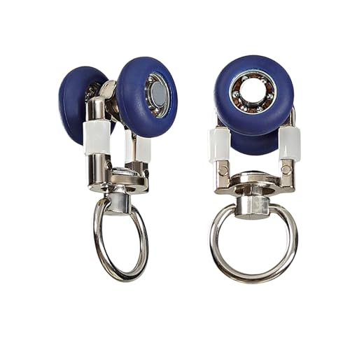 Vorhanggleiter mit Metallring, Blau, Rollgleiter für Gardinenschienen, 20 Stück von Teogneot