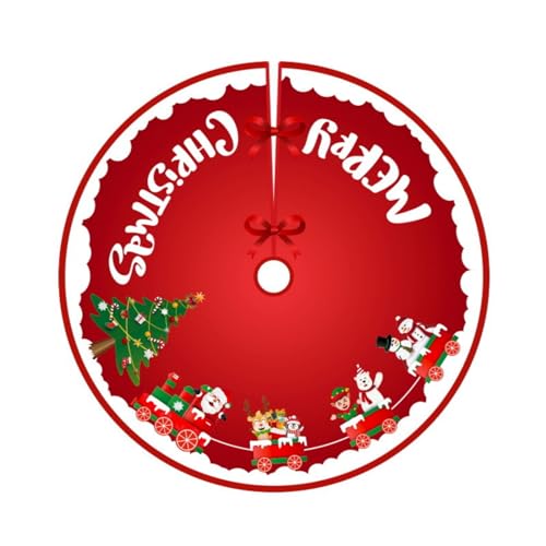 Weihnachtsbaum Rock Rot 90cm Weihnachtsbaumdecke Roter Baumrock für Weihnachtsbaumschmuck(05) von Teogneot
