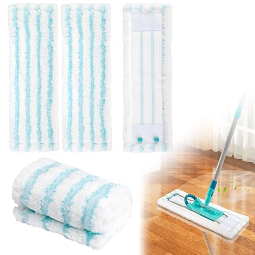3er Set Wischbezug für Leifheit Profi XL Micro Duo / Profi XL Cotton Plus, 2-Faser-System Verdickter Bodenwischer Ersatzbezug Mikrofaser Putzlappen für Schmutzaufnahme, ideal für Fliesen und Laminat von Teokantz