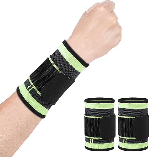 Teokantz 2 Stück Nylon Handgelenkbandage Handbandage Rechts Links, Handgelenk Manschette Verstellbare Handgelenkstütze mit Klettverschluss Handgelenkschoner für Sport Fitness Gym von Teokantz