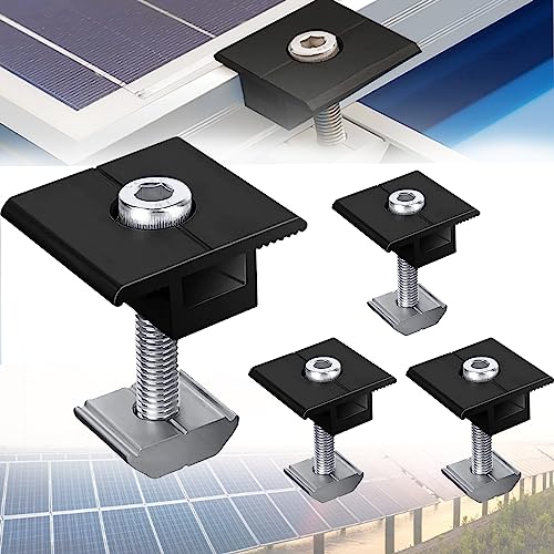 Teokantz 4 Stück Mittelklemme 30mm Schwarz Verstellbare Solarpanel Verbinder Modulklemmen Solar Photovoltaik Klemmen Solarmodul Halterung Mittelklemme Aluminium Befestigung Montage PV Modul Teokantz 4 Stück Mittelklemme 30mm Schwarz Verstellbare Solarpanel Verbinder Modulklemmen Solar Photovoltaik Klemmen Solarmodul Halterung Mittelklemme Aluminium Befestigung Montage PV Modul von Teokantz