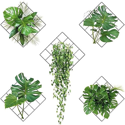 3D Wandaufkleber Pflanzen Set - 5 Stück Wandtattoo Pflanzen Grün, 3D Wandsticker Pflanzen, Wandtattoo Selbstklebend für Wohnzimmer Schlafzimmer von Teokantz