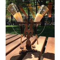 Personalisiertes Handgemachtes Wikinger Trinkhorn Set - Tankard, Trauzeugen & Hochzeitsgeschenk von TeoshaVintageStore