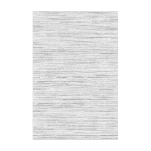 Teppana Waschbarer Teppich Modern - Uni - Hellgrau - Fleckenabweisend - Familien- & Haustierfreundlich - Maschinenwaschbar - rutschfest - 90 x 160 cm von Teppana