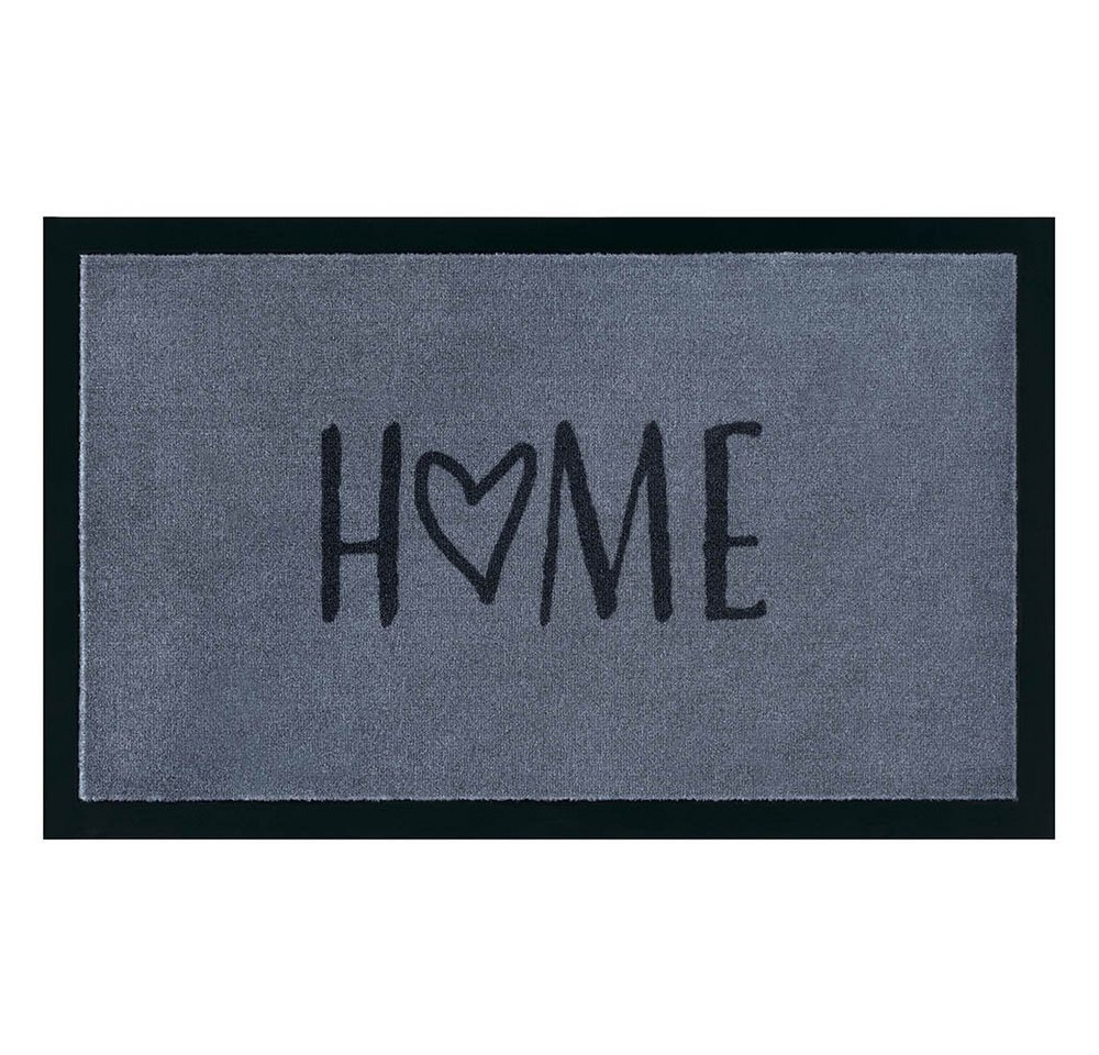 Fußmatte Fußmatte Home grau rechteckig In- / Outdoor Schriftzug Kurzflor, Teppich Boss, rechteckig, Höhe: 5 mm von Teppich Boss