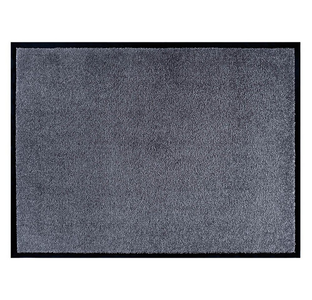 Fußmatte Waschbare In- & Outdoor Fußmatte Uni einfarbig grau, Teppich Boss, rechteckig, Höhe: 7 mm von Teppich Boss