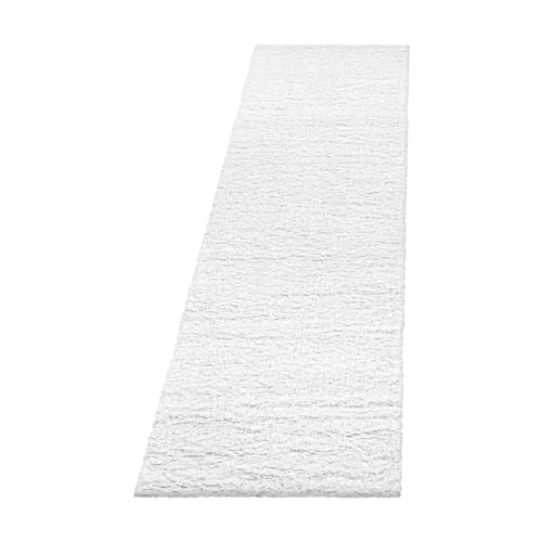 Hochflor Teppich Baquoa Läufer, Farbe: Weiß, Größe:80x250 cm von Teppich Boss