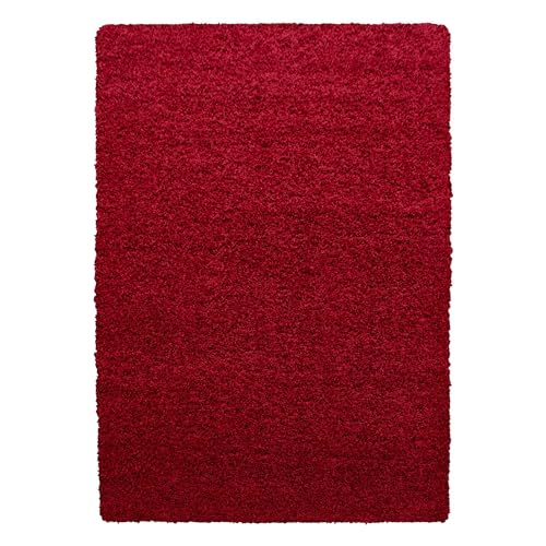Hochflor Teppich Lux Läufer, Farbe: Rot, Größe:100x200 cm von Teppich Boss