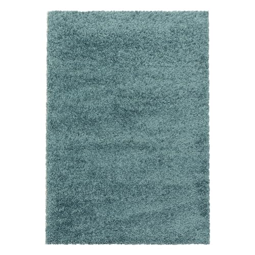 Hochflor Teppich Sima Läufer, Farbe: Blau, Größe:80x150 cm von Teppich Boss