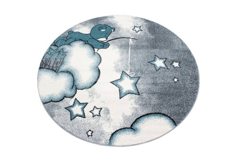 Teppich Boss Kinderteppich Kinder Teppich Kikki Blau, rund, Höhe: 11 mm von Teppich Boss