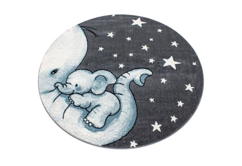 Teppich Boss Kinderteppich Kinder Teppich Kikki Blau, rund, Höhe: 11 mm Teppich Boss Kinderteppich Kinder Teppich Kikki Blau, rund, Höhe: 11 mm von Teppich Boss