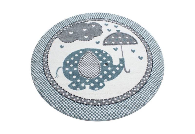 Teppich Boss Kinderteppich Kinder Teppich Kikki Blau, rund, Höhe: 11 mm von Teppich Boss