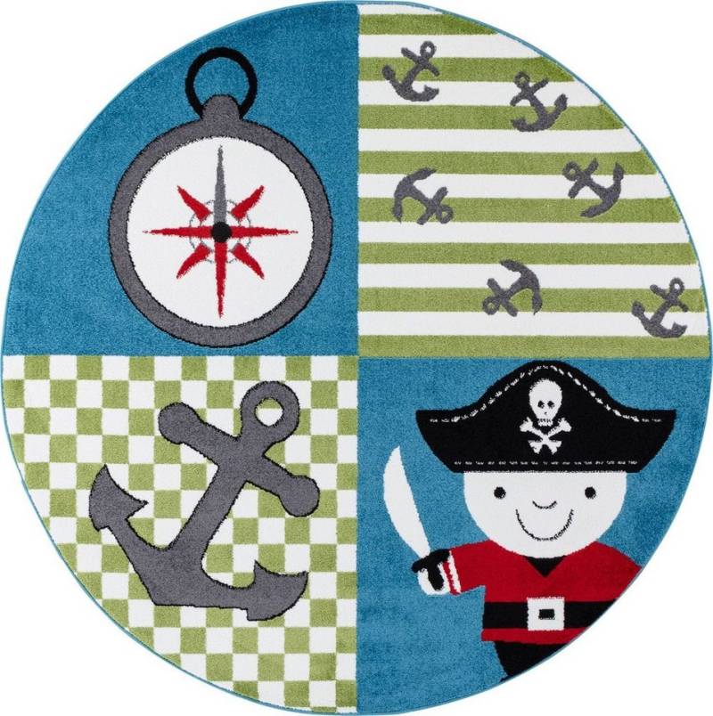Teppich Boss Kinderteppich Kinder Teppich Kikki Multicolor, rund, Höhe: 11 mm von Teppich Boss