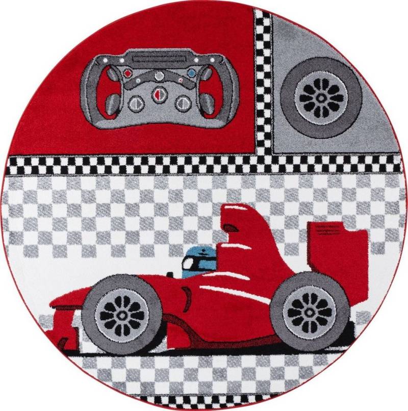 Teppich Boss Kinderteppich Kinder Teppich Kikki Rot, rund, Höhe: 11 mm von Teppich Boss