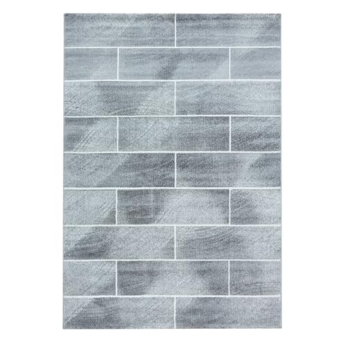 Kurzflor Teppich Balia rechteckig, Farbe: Grau, Größe:120x170 cm von Teppich Boss