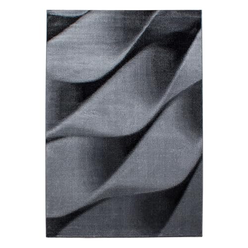 Kurzflor Teppich Paolo Läufer, Farbe: Schwarz, Größe:80x150 cm von Teppich Boss