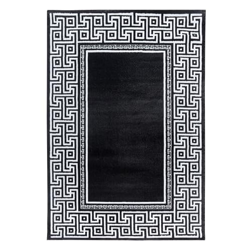 Kurzflor Teppich Paolo rechteckig, Farbe: Schwarz, Größe:240x340 cm von Teppich Boss