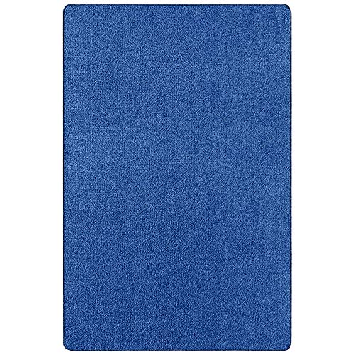 Teppich Boss - Design Kurzflor Teppich Nasty Uni einfarbig, Größe:160x240, Farbe:Blau von Teppich Boss
