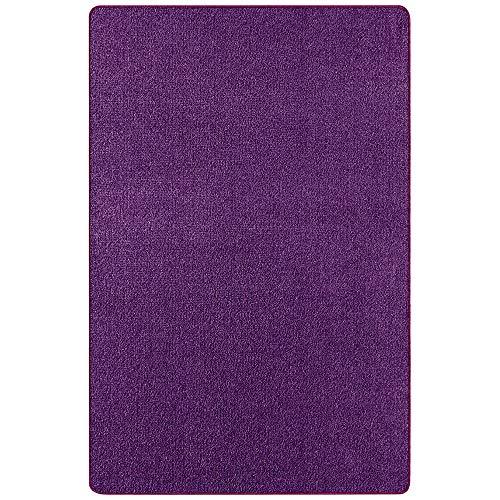 Teppich Boss - Design Kurzflor Teppich Nasty Uni einfarbig, Größe:80x150, Farbe:Lila von Teppich Boss