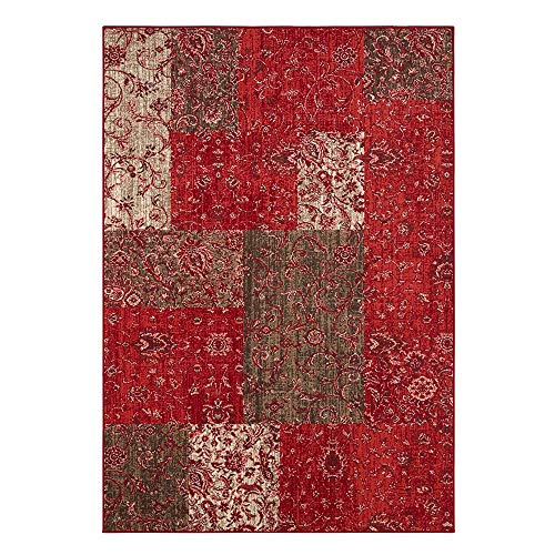 Teppich Boss - Designer Velours Teppich Kirie Rot Braun, Größe:80x150 cm von Teppich Boss