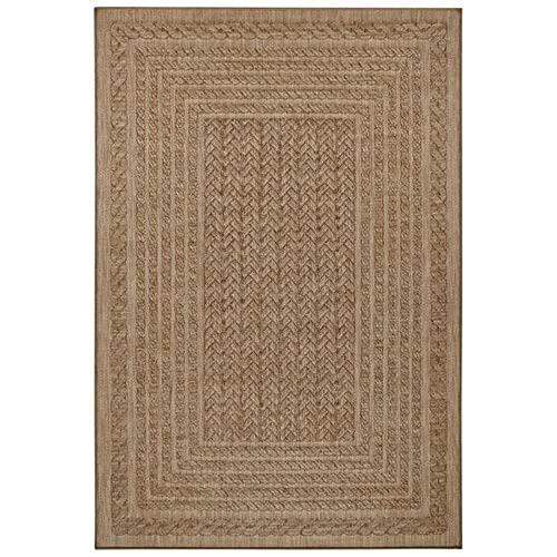 Teppich Boss - Flachgewebe Indoor & Outdoor Teppich Limonero Beige Braun in Natur-Optik, Größe:200x290 cm von Teppich Boss