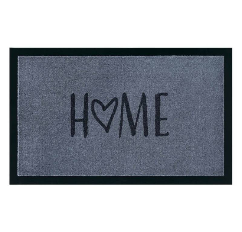 Teppich Boss Fußmatte Fußmatte Home grau rechteckig In- / Outdoor Schriftzug Kurzflor, rechteckig, Höhe: 5 mm von Teppich Boss