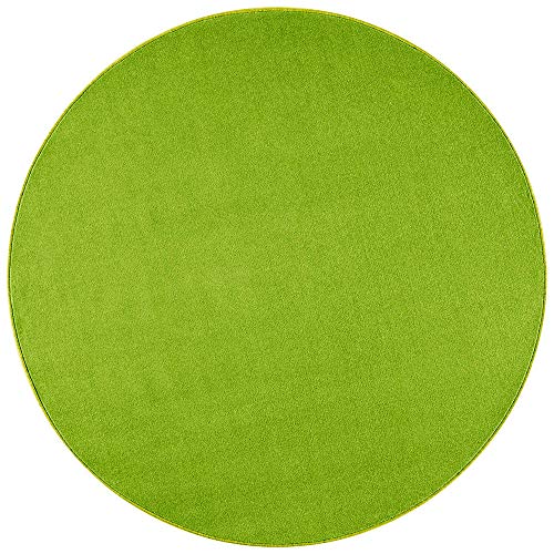 Teppich Boss - Nasty Floor Kurzflor Teppich Rund 133cm oder 200cm Ø, Farbe:Grün, Durchmesser:133 cm rund von Teppich Boss