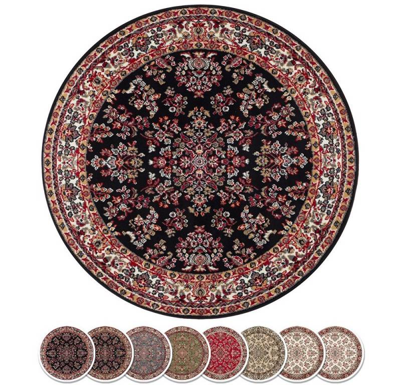 Teppich Boss Teppich Kurzflor Orient Teppich Zabul schwarz, rund, Höhe: 8 mm Teppich Boss Teppich Kurzflor Orient Teppich Zabul schwarz, rund, Höhe: 8 mm von Teppich Boss
