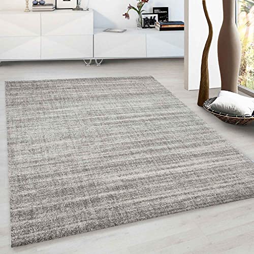Designer Teppich Wohnzimmer weich mit dichtem Flor meliert versch. Farbvarianten, Farbe:Grau, Maße:80x150 cm von Teppich-Home