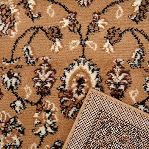 Orient Teppich rot beige grau schwarz klassisch dicht gewebt mit Ornament und Blumenmotiven, Farbe:B2430, Maße:40x60 cm_2er von Teppich-Home