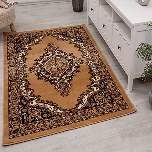 Orient Teppich rot beige grau schwarz klassisch dicht gewebt mit Ornament und Blumenmotiven, Farbe:B8757, Maße:160x230 cm von Teppich-Home