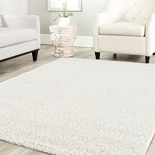 Shaggy Teppich Farbe Hochflor Langflor Teppiche Modern Uni Farben, Farbe:Creme, Maße:140x200 cm von Teppich-Home