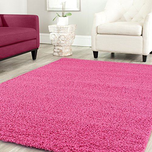 Shaggy Teppich Farbe Hochflor Langflor Teppiche Modern Uni Farben, Farbe:Pink, Maße:300x400 cm von Teppich-Home