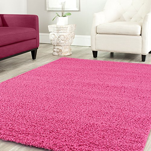 Shaggy Teppich Farbe Hochflor Langflor Teppiche Modern Uni Farben, Farbe:Pink, Maße:70x140 cm von Teppich-Home