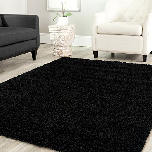 Shaggy Teppich Farbe Hochflor Langflor Teppiche Modern Uni Farben, Farbe:Schwarz, Maße:300x400 cm von Teppich-Home