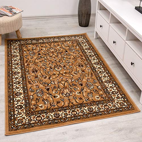 Teppich-Home Orient Orient Teppich klassisch gewebt mit Ornamenten und floralen Mustern, Farbe:Rot, Beige, Grau, Schwarz, Größe:80x150 cm B2430 von Teppich-Home