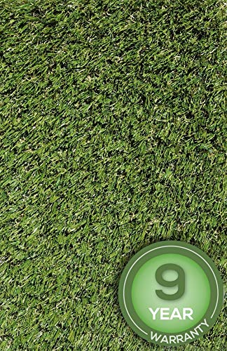 Englischer Kunstrasen Rasenteppich 36mm grün Meterware, verschiedene Größen, 2m 3m 4m 5m,wasserdurchlässig, extreme UV-Beständigkeit (100 x 200 cm) von Teppich Janning