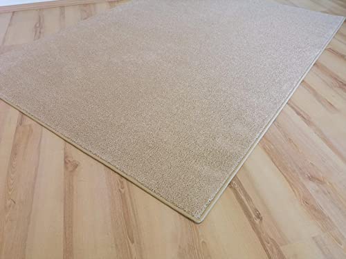 Miami Teppich Creme Velours umkettelt - Verschiedene Größen hell beige (170 x 240 cm) von Teppich Janning