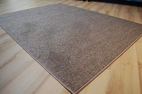 Miami Teppich Taupe beige Velours umkettelt - Verschiedene Größen (200 x 200 cm) von Teppich Janning