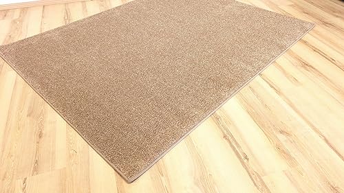 Miami Teppich beige Velours umkettelt - Verschiedene Größen (170 x 240 cm) von Teppich Janning