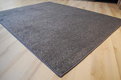 Miami Teppich grau Velours umkettelt - Verschiedene Größen (200 x 300 cm) von Teppich Janning