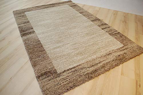 Ragolle Mehari Teppich 23042 Rahmen 6878 Braun Beige Natur Bordüre (67 x 140 cm) von Teppich Janning