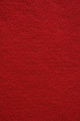 Rasenteppich Kunstrasen Basic+ rot Weich Meterware mit Drainage-Noppen, wasserdurchlässig (400x250 cm) von Teppich Janning