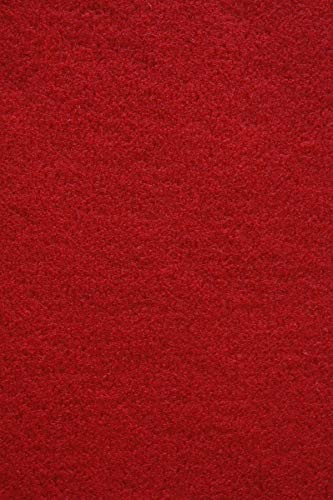 Rasenteppich Kunstrasen Basic+ rot Weich Meterware mit Drainage-Noppen, wasserdurchlässig (400x400 cm) von Teppich Janning