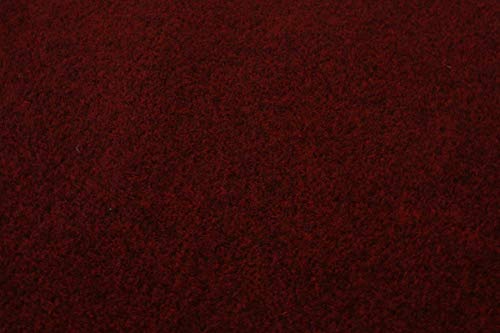Rasenteppich Kunstrasen Premium dunkelrot rot Velours Weich Meterware, verschiedene Größen, mit Drainage-Noppen, wasserdurchlässig (200x100 cm) von Teppich Janning