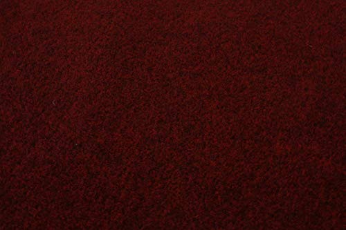 Rasenteppich Kunstrasen Premium dunkelrot rot Velours Weich Meterware, verschiedene Größen, mit Drainage-Noppen, wasserdurchlässig (400x100 cm) von Teppich Janning