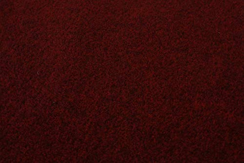 Rasenteppich Kunstrasen Premium dunkelrot rot Velours Weich Meterware, verschiedene Größen, mit Drainage-Noppen, wasserdurchlässig (400x100 cm) von Teppich Janning