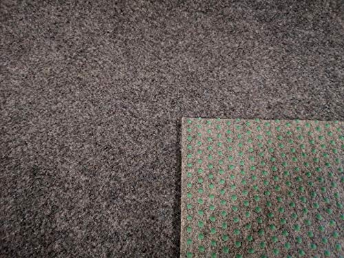 Rasenteppich Kunstrasen Premium grau Velours Weich Meterware, verschiedene Größen, mit Drainage-Noppen, wasserdurchlässig (400x450 cm) von Teppich Janning